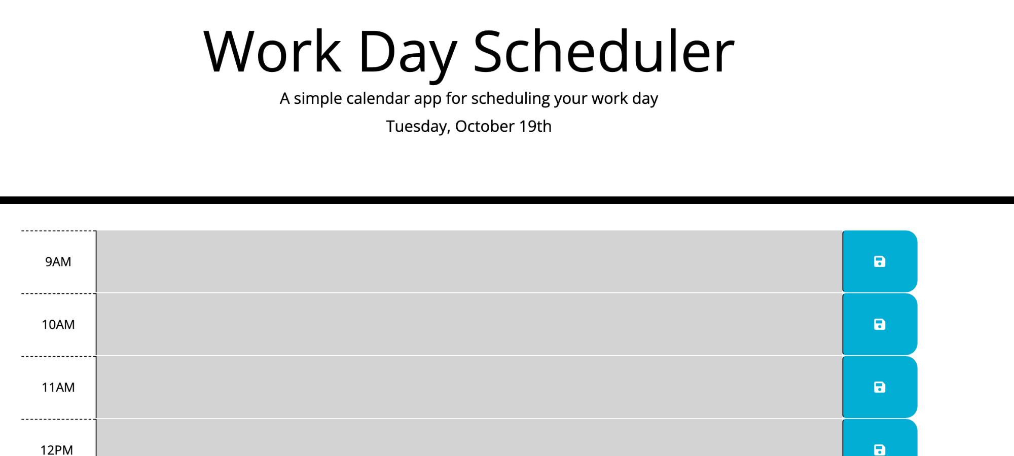 Work Day Scheduler